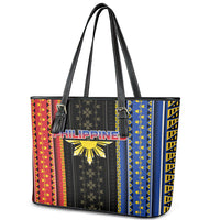 Philippines Filipinos Leather Tote Bag Igorot Tribal Inspiration Pattern Style LT05 - Polynesian Pride