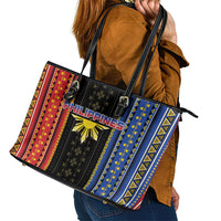 Philippines Filipinos Leather Tote Bag Igorot Tribal Inspiration Pattern Style LT05 - Polynesian Pride