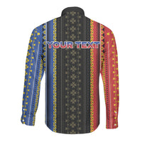 Personalised Philippines Filipinos Long Sleeve Button Shirt Igorot Tribal Inspiration Pattern Style LT05 - Polynesian Pride