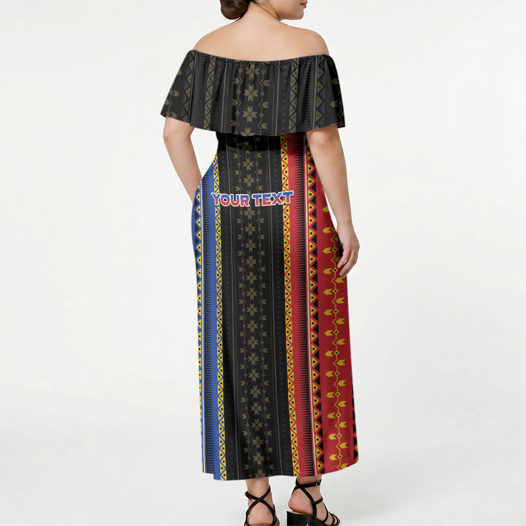 Personalised Philippines Filipinos Off Shoulder Maxi Dress Igorot Tribal Inspiration Pattern Style LT05 - Polynesian Pride