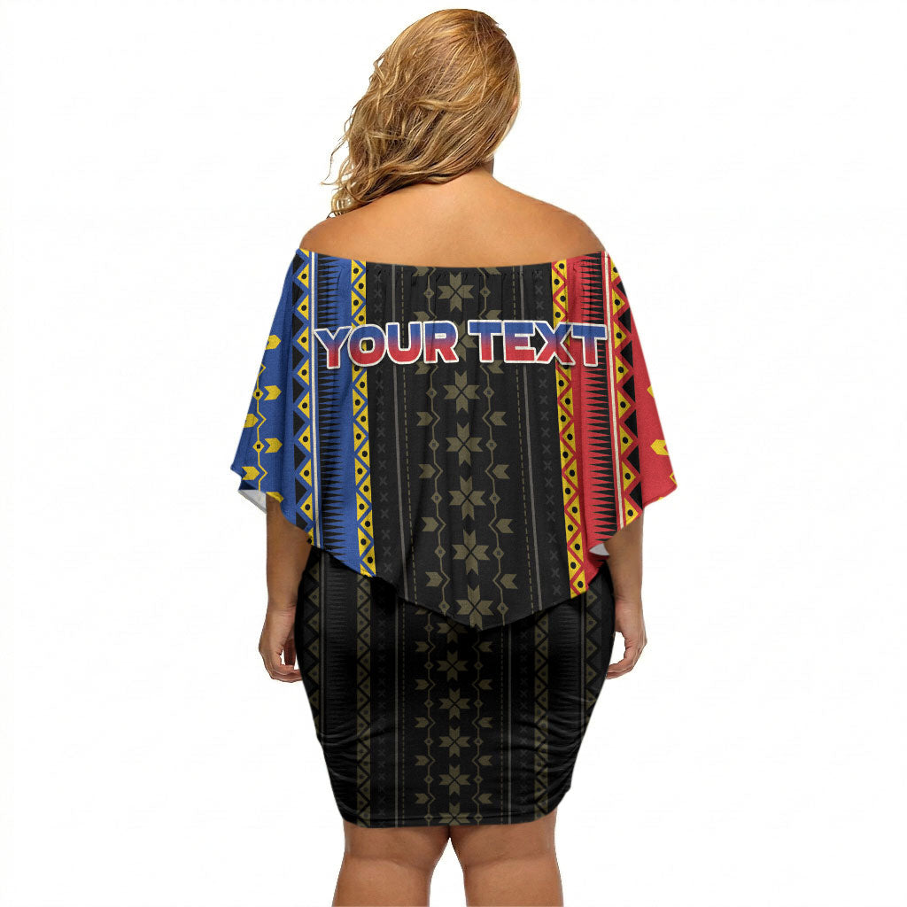 Personalised Philippines Filipinos Off Shoulder Short Dress Igorot Tribal Inspiration Pattern Style LT05 - Polynesian Pride