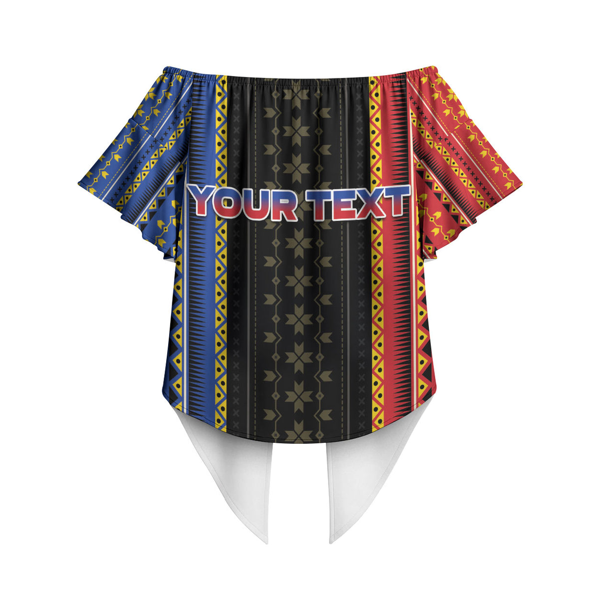 Personalised Philippines Filipinos Off Shoulder Wrap Waist Top Igorot Tribal Inspiration Pattern Style LT05 - Polynesian Pride