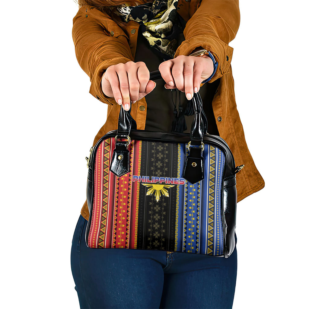 Philippines Filipinos Shoulder Handbag Igorot Tribal Inspiration Pattern Style LT05 One Size Black - Polynesian Pride