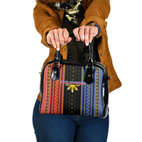Philippines Filipinos Shoulder Handbag Igorot Tribal Inspiration Pattern Style LT05 One Size Black - Polynesian Pride