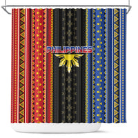 Philippines Filipinos Shower Curtain Igorot Tribal Inspiration Pattern Style LT05 Black - Polynesian Pride