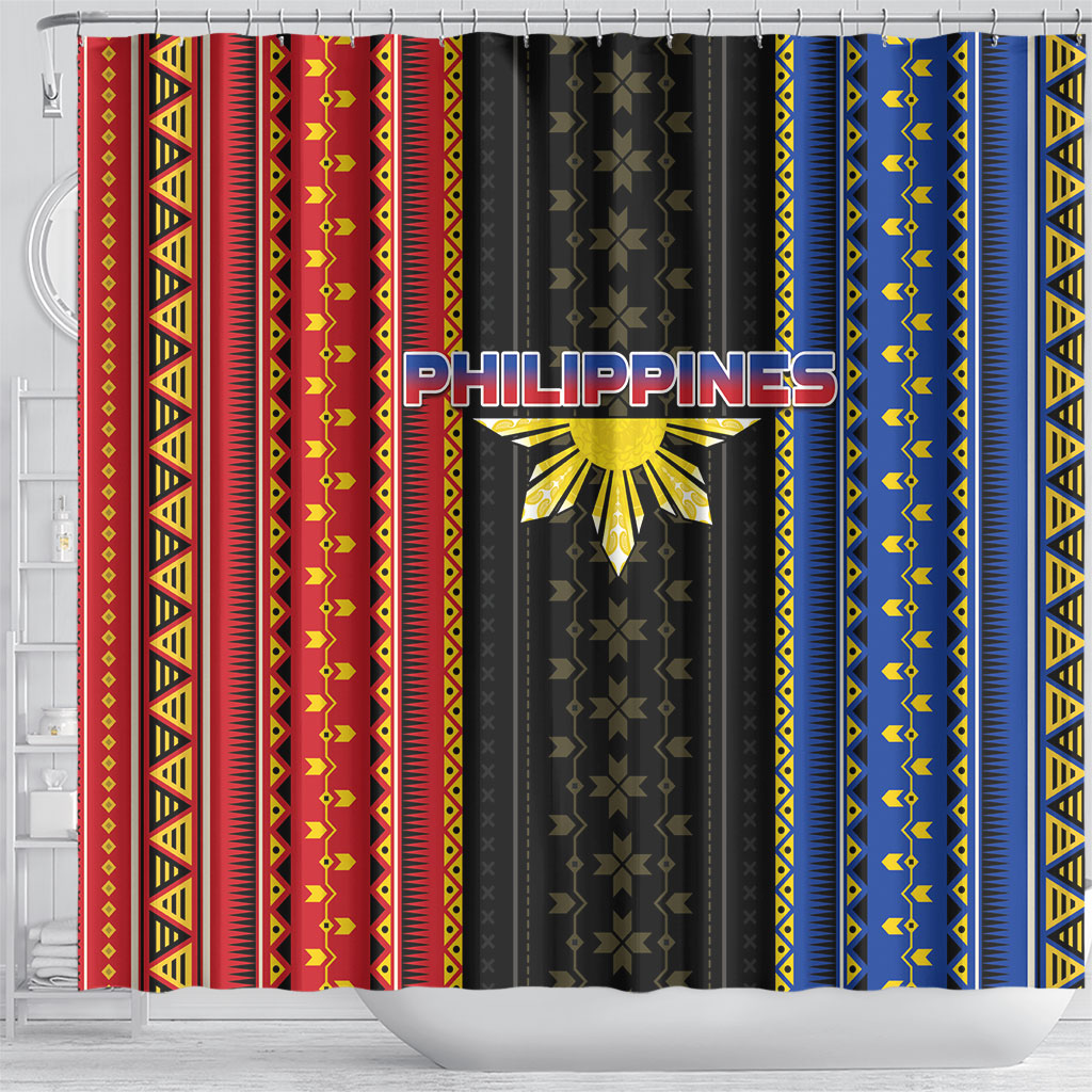 Philippines Filipinos Shower Curtain Igorot Tribal Inspiration Pattern Style LT05 - Polynesian Pride