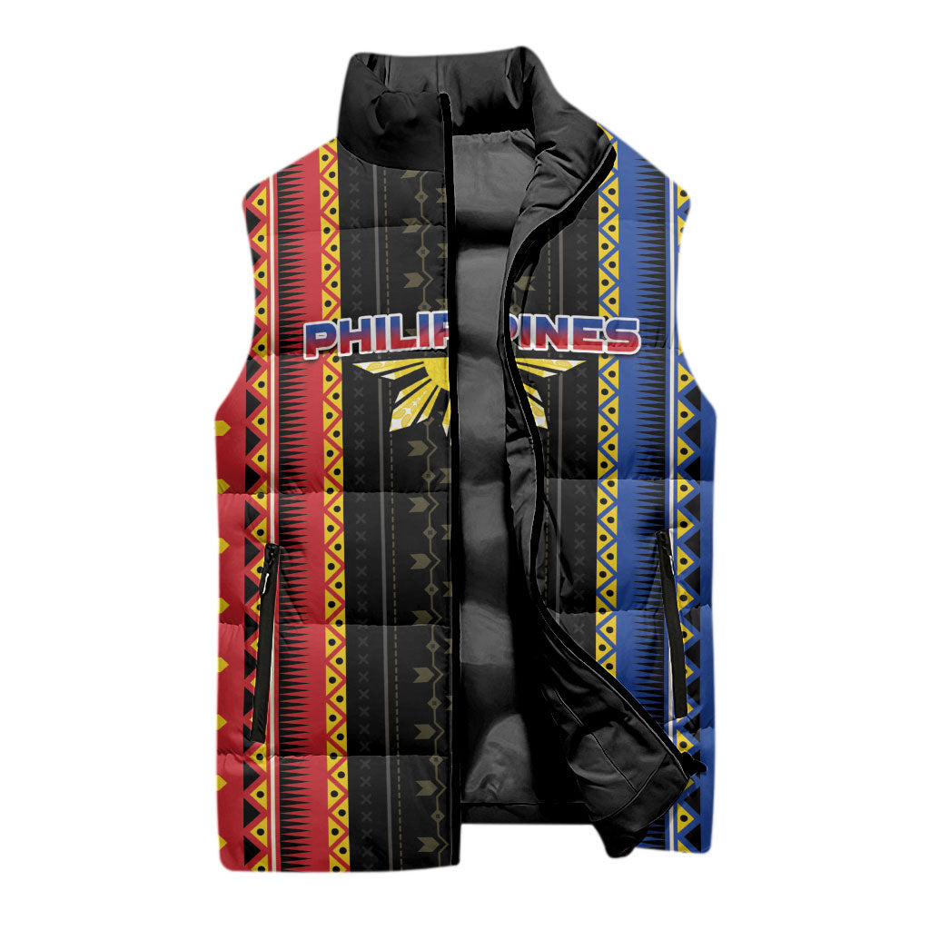 Personalised Philippines Filipinos Sleeveless Puffer Jacket Igorot Tribal Inspiration Pattern Style LT05 - Polynesian Pride
