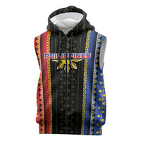 Personalised Philippines Filipinos Sleeveless Zip Hoodie Igorot Tribal Inspiration Pattern Style LT05 Black - Polynesian Pride