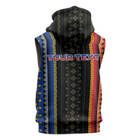 Personalised Philippines Filipinos Sleeveless Zip Hoodie Igorot Tribal Inspiration Pattern Style LT05 - Polynesian Pride
