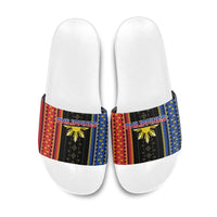 Philippines Filipinos Slide Sandals Igorot Tribal Inspiration Pattern Style LT05 Black - Polynesian Pride
