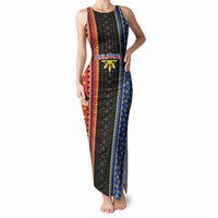 Personalised Philippines Filipinos Tank Maxi Dress Igorot Tribal Inspiration Pattern Style LT05 Women Black - Polynesian Pride