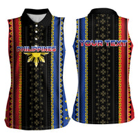 Personalised Philippines Filipinos Women Sleeveless Polo Shirt Igorot Tribal Inspiration Pattern Style LT05 - Polynesian Pride