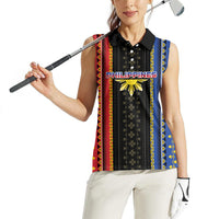 Personalised Philippines Filipinos Women Sleeveless Polo Shirt Igorot Tribal Inspiration Pattern Style LT05 - Polynesian Pride