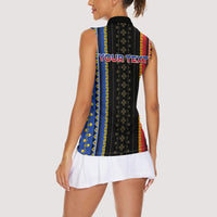 Personalised Philippines Filipinos Women Sleeveless Polo Shirt Igorot Tribal Inspiration Pattern Style LT05 - Polynesian Pride