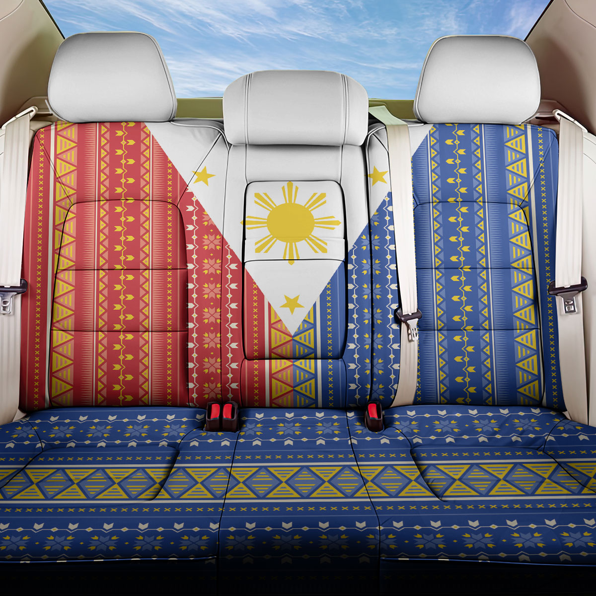 Philippines Sun Back Car Seat Cover Igorot Tribal Inspiration LT05 One Size Colorful - Polynesian Pride