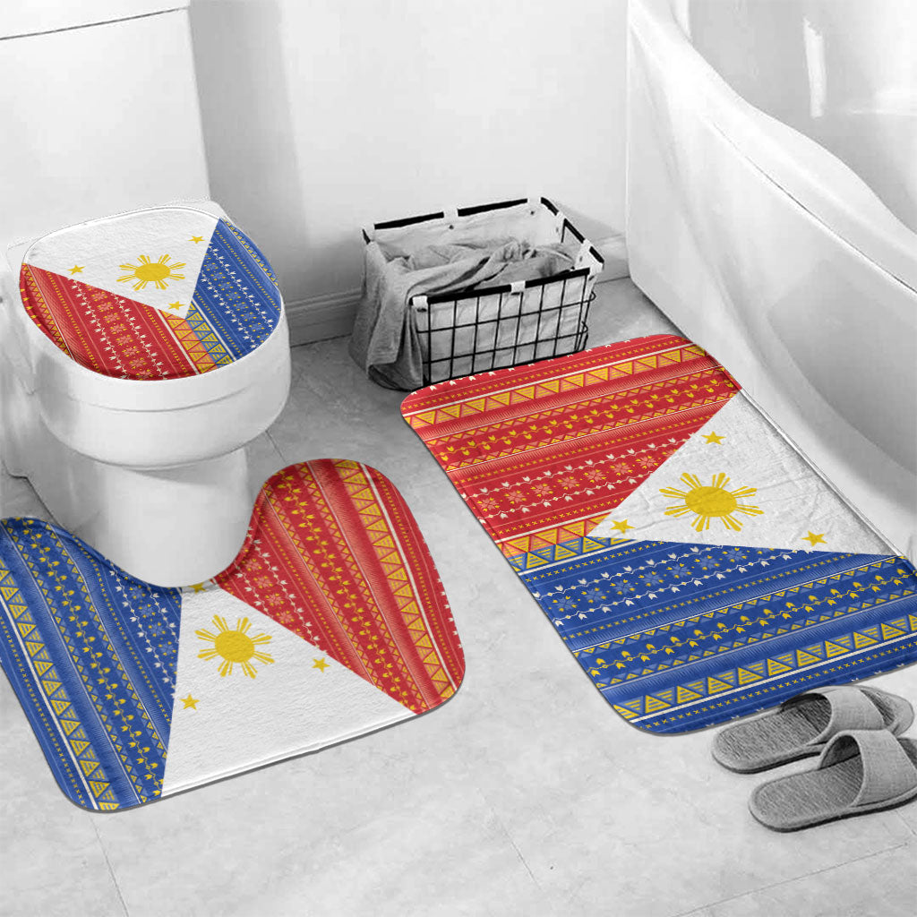Philippines Sun Bathroom Set Igorot Tribal Inspiration LT05 Mat Set Only (3 pcs) One Size Colorful - Polynesian Pride