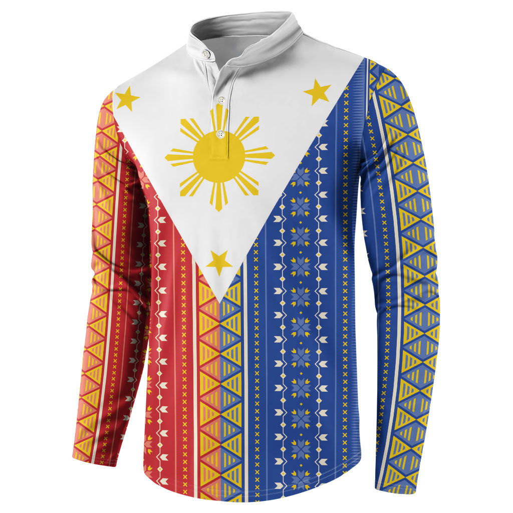 Philippines Sun Button Sweatshirt Igorot Tribal Inspiration LT05 - Polynesian Pride