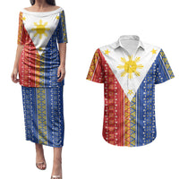 Philippines Sun Couples Matching Puletasi and Hawaiian Shirt Igorot Tribal Inspiration LT05 Colorful - Polynesian Pride