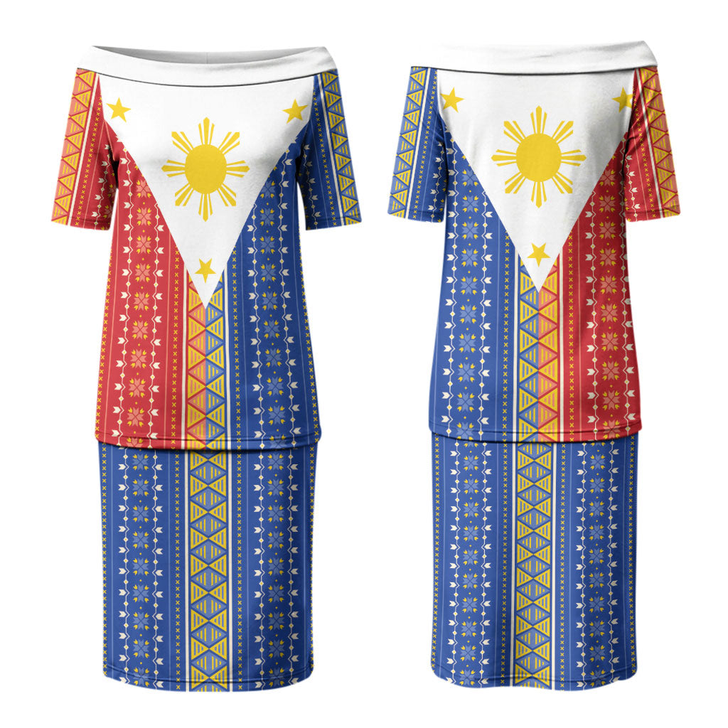 Philippines Sun Couples Matching Puletasi and Hawaiian Shirt Igorot Tribal Inspiration LT05 - Polynesian Pride