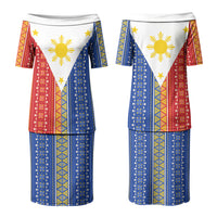 Philippines Sun Couples Matching Puletasi and Hawaiian Shirt Igorot Tribal Inspiration LT05 - Polynesian Pride