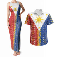 Philippines Sun Couples Matching Tank Maxi Dress and Hawaiian Shirt Igorot Tribal Inspiration LT05 Colorful - Polynesian Pride