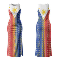 Philippines Sun Couples Matching Tank Maxi Dress and Hawaiian Shirt Igorot Tribal Inspiration LT05 - Polynesian Pride