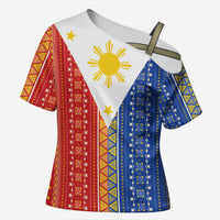 Philippines Sun Cross Shoulder Shirt Igorot Tribal Inspiration LT05 Female Colorful - Polynesian Pride