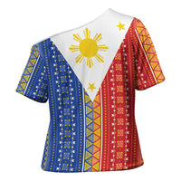 Philippines Sun Cross Shoulder Shirt Igorot Tribal Inspiration LT05 - Polynesian Pride