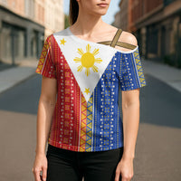 Philippines Sun Cross Shoulder Shirt Igorot Tribal Inspiration LT05 - Polynesian Pride