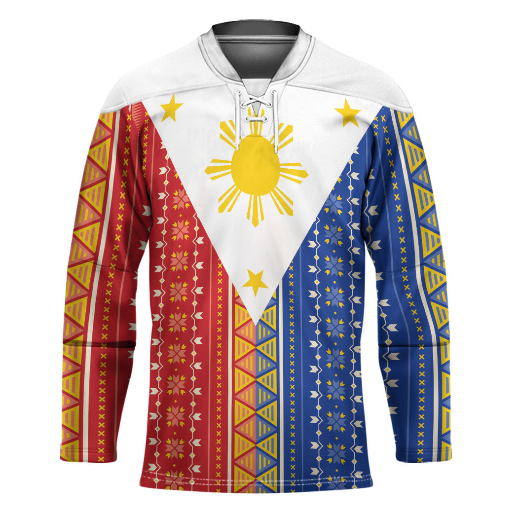 Philippines Sun Hockey Jersey Igorot Tribal Inspiration LT05 Unisex Colorful - Polynesian Pride