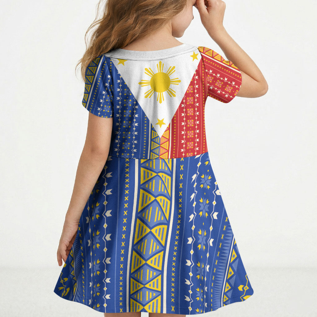 Philippines Sun Kid Short Sleeve Dress Igorot Tribal Inspiration LT05 - Polynesian Pride