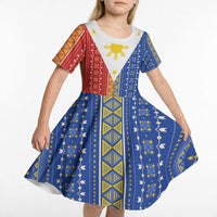 Philippines Sun Kid Short Sleeve Dress Igorot Tribal Inspiration LT05 - Polynesian Pride