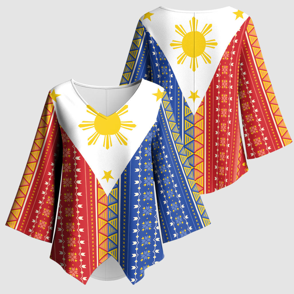 Philippines Sun Kimono Sleeve Blouse Igorot Tribal Inspiration LT05 - Polynesian Pride