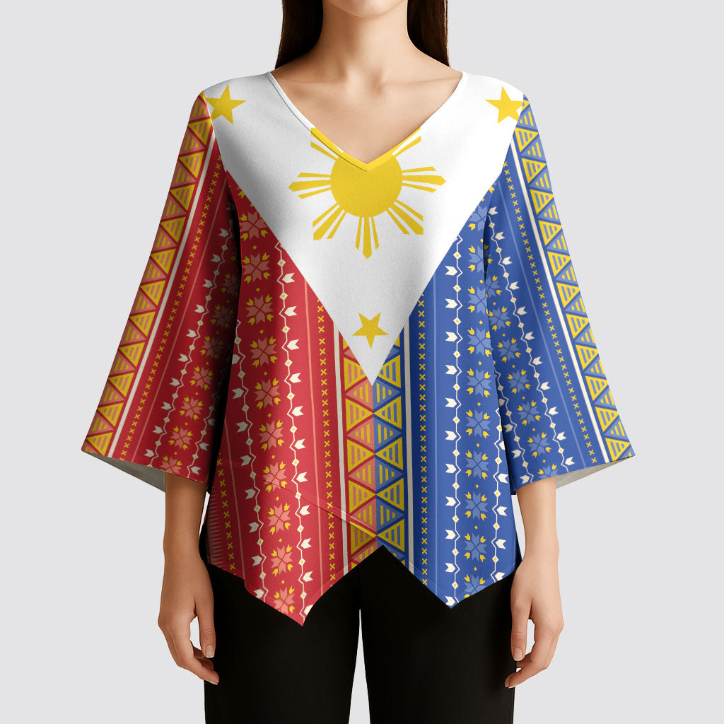 Philippines Sun Kimono Sleeve Blouse Igorot Tribal Inspiration LT05 - Polynesian Pride