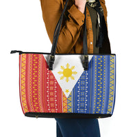 Philippines Sun Leather Tote Bag Igorot Tribal Inspiration LT05 - Polynesian Pride