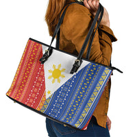 Philippines Sun Leather Tote Bag Igorot Tribal Inspiration LT05 - Polynesian Pride