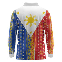 Philippines Sun Long Sleeve Polo Shirt Igorot Tribal Inspiration LT05 - Polynesian Pride