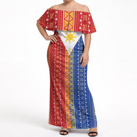 Philippines Sun Off Shoulder Maxi Dress Igorot Tribal Inspiration LT05 Women Colorful - Polynesian Pride