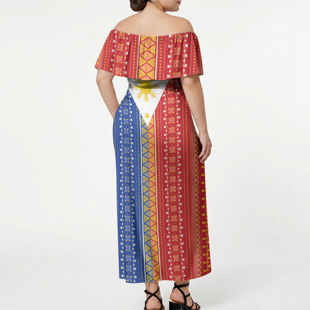 Philippines Sun Off Shoulder Maxi Dress Igorot Tribal Inspiration LT05 - Polynesian Pride