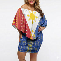 Philippines Sun Off Shoulder Short Dress Igorot Tribal Inspiration LT05 Women Colorful - Polynesian Pride