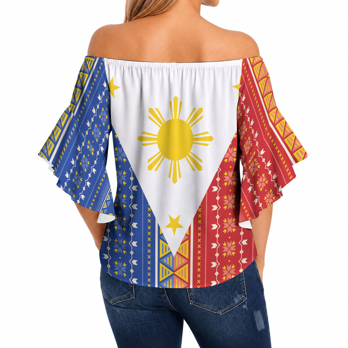Philippines Sun Off Shoulder Wrap Waist Top Igorot Tribal Inspiration LT05 - Polynesian Pride