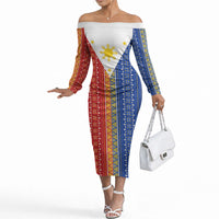Philippines Sun Off The Shoulder Long Sleeve Dress Igorot Tribal Inspiration LT05 Women Colorful - Polynesian Pride