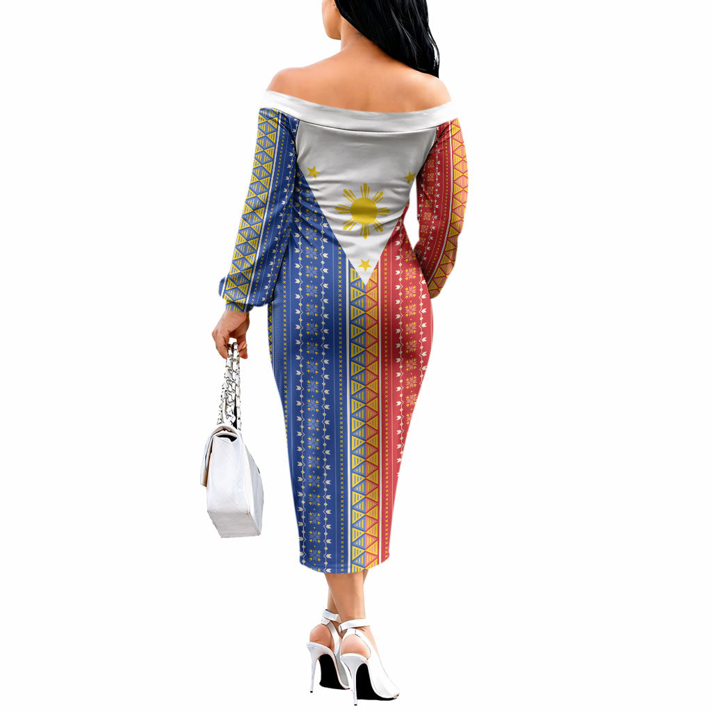 Philippines Sun Off The Shoulder Long Sleeve Dress Igorot Tribal Inspiration LT05 - Polynesian Pride