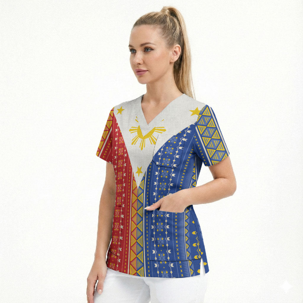 Philippines Sun Scrub Top Igorot Tribal Inspiration LT05 - Polynesian Pride