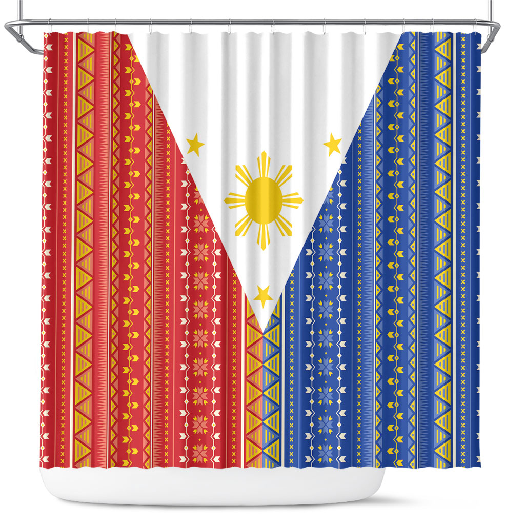 Philippines Sun Shower Curtain Igorot Tribal Inspiration LT05 Colorful - Polynesian Pride