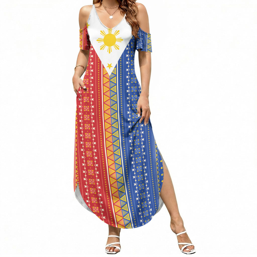 Philippines Sun Summer Maxi Dress Igorot Tribal Inspiration LT05 Women Colorful - Polynesian Pride