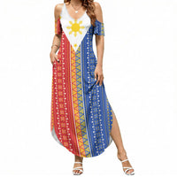 Philippines Sun Summer Maxi Dress Igorot Tribal Inspiration LT05 Women Colorful - Polynesian Pride