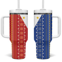 Philippines Sun Tumbler With Handle Igorot Tribal Inspiration LT05 One Size: 40 oz Colorful - Polynesian Pride
