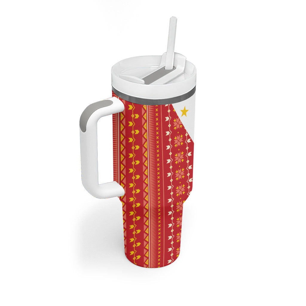 Philippines Sun Tumbler With Handle Igorot Tribal Inspiration LT05 - Polynesian Pride