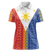 Philippines Sun Women Polo Shirt Igorot Tribal Inspiration LT05 Female Colorful - Polynesian Pride